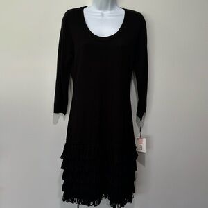 Fringe sweater dress